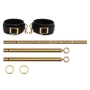 Lux Fetish Solid Gold Expandable Spreader Bar Set with Detachable Leatherette Cuffs