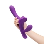 Together Vibes Lock-In Dual-Ended Vibrating Strap-On Dildo & Harness Set Purple