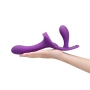 Together Vibes Lock-In Dual-Ended Vibrating Strap-On Dildo & Harness Set Purple