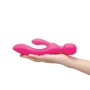 Together Vibes Tri-Delight Dual-Ended Triple Stim Wand & Rabbit Vibrator Pink