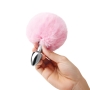 WhipSmart 2.5 Inch Furry Tales Pink Bunny Tail Metal Butt Plug