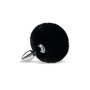 WhipSmart 2.5 Inch Furry Tales Black Bunny Tail Metal Butt Plug