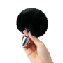 WhipSmart 2.5 Inch Furry Tales Black Bunny Tail Metal Butt Plug