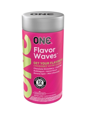 ONE Flavor Waves 12 Count Flavored Latex Condoms