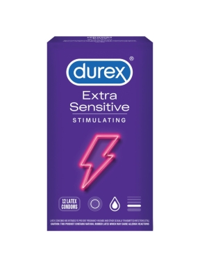 DUREX Extra Sensitive Stimulating 12 Count Latex Condoms