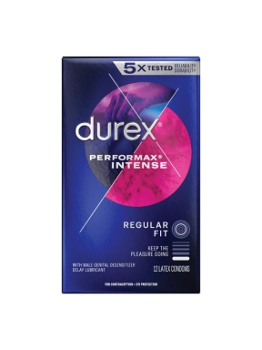 DUREX Performax Intense Desensitizer Lubricant 12 Count Latex Condoms