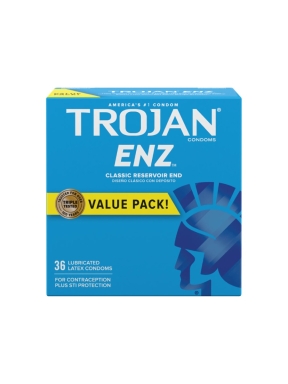 Trojan ENZ Classic Reservoir End 36 Count Lubricated Latex Condoms