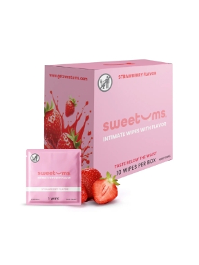 Sweetums Strawberry Flavored pH-Balanced Intimate Wipes for Her