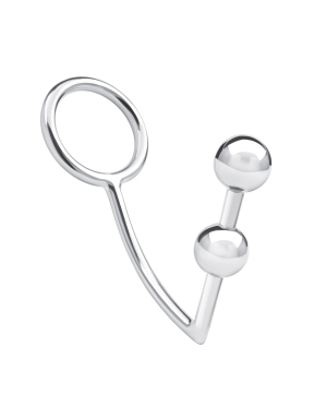 2 bead stainless steel anal hook & 1.75 inch cock ring