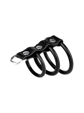 3 Ring Silicone Gates Of Hell With Leash Lead