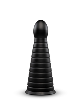 Cone 10 Inch Tapered & Ribbed XXL Dildo with Suction Cup