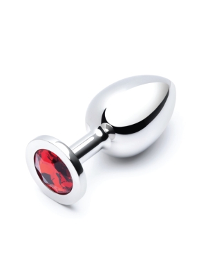 Stainless Steel Jewel Butt Plug Red Large 410g