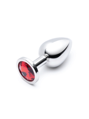 Stainless Steel Jewel Butt Plug Red