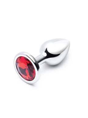 Stainless Steel Jewel Butt Plug Red