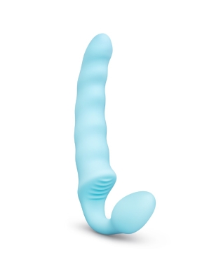 Aqua Ridges Non-Realistic Silicone Bendable Strapless Strap-On