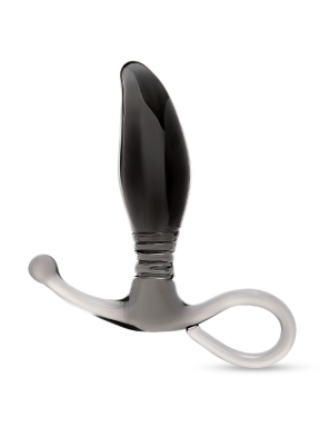 5.5 Inch Slick Silver Glass Butt Plug