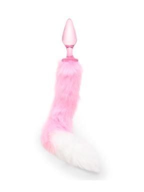 4.25 Inch Bubblegum Beast Animal Tail Glass Butt Plug