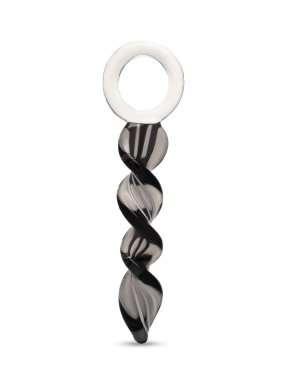 7.75 Inch Zebra Twist Glass Dildo