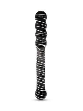 8.25 Inch Zebra Glide Dual-Ended Glass Dildo