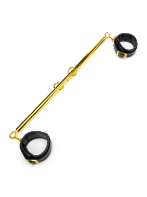 Solid Gold Expandable Spreader Bar Set with Detachable Leatherette Cuffs