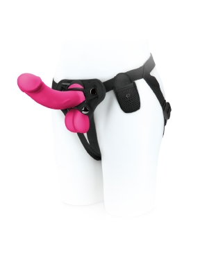 pegasus 6.5” realistic silicone vibrating pegging dildo set with balls