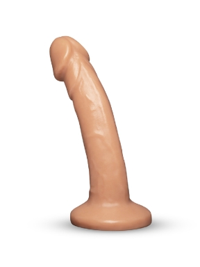Together Tones 8 Inch Realistic Curved Strap-On Dildo with Flared Suction Base