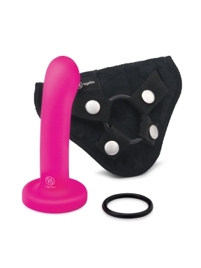 POP 5.5 inch silicone dildo & harness set