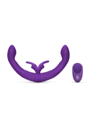 together toy double-ended vibrating strap-on dildo with remote control