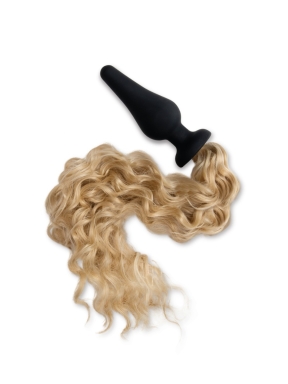 4 Inch Furry Tales Blonde Pony Tail Silicone Butt Plug