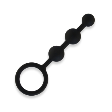 3 seamless silicone anal beads - black