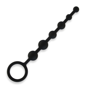 6 seamless silicone anal beads - black