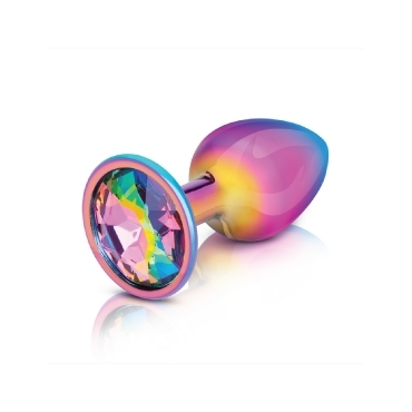 rainbow anal plug with rainbow stone
