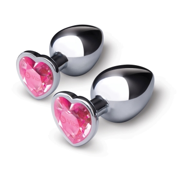 jewel heart metal butt plug training set