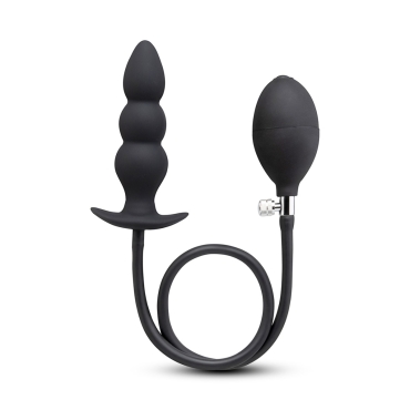 beaded inflatable anal plug with hand pump