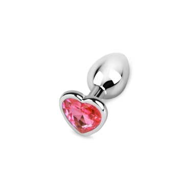 pink heart jewel metal butt plug