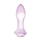 5” rosebud glass butt plug