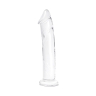 12” glass dildo with veins & flat base