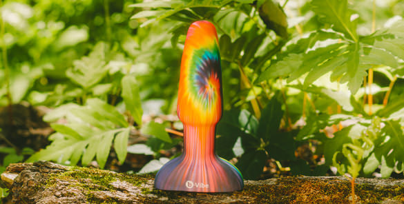 b-Vibe Peace and Love Tie Dye Rimming Vibrating Butt Plug
