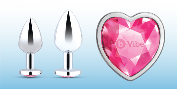 Jewel Heart Metal Butt Plug Training Set