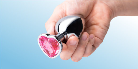Jewel Heart Metal Butt Plug Training Set