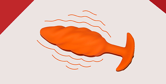 The b-Vibe Swirl Texture Plug includes vibrations to help relax the sphincter