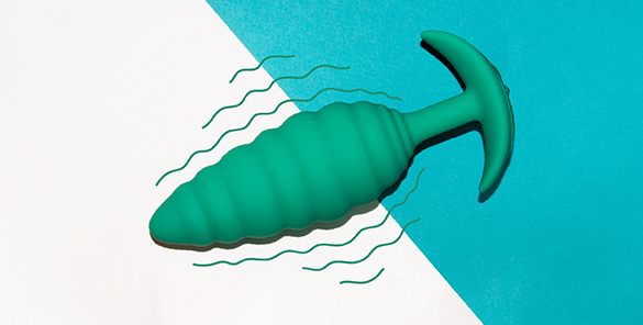 The b-Vibe Twist Texture Plug includes vibrations to help relax the sphincter